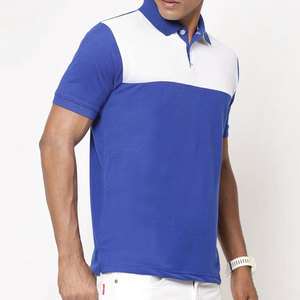 Polo de Manga Corta para Hombre, Bloques de Color Azul y Blanco, Tejido de Algodón, Corte Regular Informal, Diseño Transpirable - Product Image 3