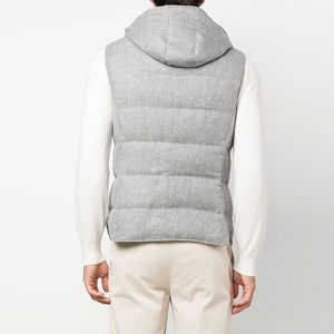 Gilet matelassé en toile chauffant pour homme grande taille avec logo personnalisé – Chaud pour l'automne et l'hiver, sans manches, décontracté, style streetwear - Product Image 3
