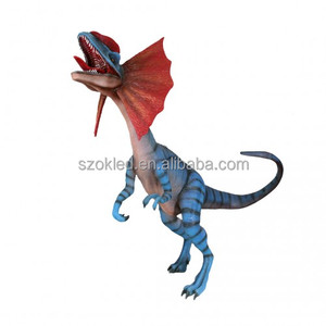 Bleu Dilophosaurus 2 Dynamite Boîte Dinosaure Halloween Citrouille Poussin Père Noël Chat Chaudron Oeuf De Pâques Maison Fibre De Verre Résine Artisanat - Product Image 3