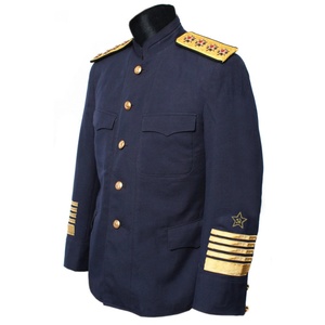 Traje Azul Marino para Hombre con Bordado Dorado, Cuello Mao, Cierre de un Botón, Estilo Británico, Ropa Formal - Product Image 3