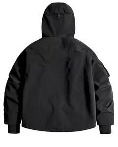 Men's Casual Soft Shell Waterproof Techwwae Stand Collar Polyester Techwear Jacket Zipper Closure Front Logo Techwear Jacket - Product Image 5