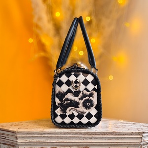 2026 New Top Selling Genuine Leather Woman Shoulder Crossbody <b>Bag</b> Floral Embossed Checkered Design Female Messenger <b>Bag</b> - Product Image 2