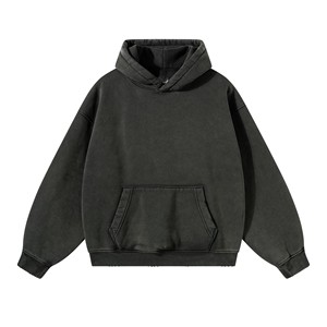 Sudadera con capucha unisex de felpa rosa melocotón lisa, corte holgado, con bolsillo canguro y puños acanalados, venta al por mayor, ropa casual - Product Image 3