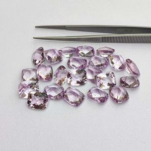 6x8mm-10x14mm Natural Brazil Pink Amethyst Gemstone Faceted <b>Cushion</b> Checker Cut Semi Precious Stones At Wholesale Market Price - Product Image 4