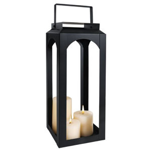 Farol Moderno de Metal y Vidrio con Acabado Negro Mate, Faroles de Metal para Velas, Decoración del Hogar para Exteriores, Personalizado - Product Image 2