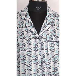 Robe longue en coton pur 100% imprimée au bloc, col en V, manches 3/4, boutonnée sur le devant, style club sexy, moulante, pour soirée formelle - Product Image 2