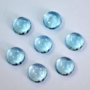 Topacio Azul Cielo Redondo Cabujón Calibrado, Gema Suelta, Precio al por Mayor por Quilate, Precio de Fábrica para Fabricación de Joyas, Compra Regular - Product Image 1