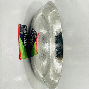 จานกลมสแตนเลส 100% จานอาหาร ไม่เป็นสนิม แข็งแรง ทนทาน ผิวมันเงา ทำความสะอาดง่าย ใช้กับเครื่องล้างจานได้ - Product Image 1