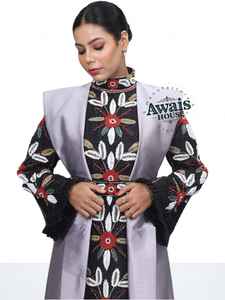 Kaftan Abaya Traditionnel Islamique pour Femmes Grande Taille, Léger, Long, à Manches Longues, Fait Main en Taffetas de Polyester AWAIS - Product Image 5