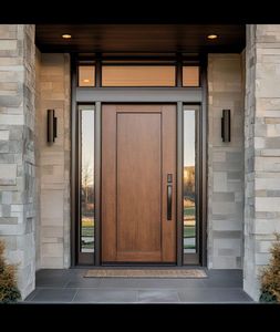 Puerta de Alta Durabilidad con Aislamiento Acústico, Acabado Minimalista, Superficie Lateral para Uso Exterior e Interior, Madera de Roble y Teca Premium para Villas - Product Image 4