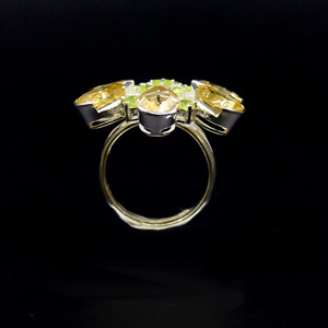 Bague Classique et Tendance en Argent Sterling 925 Plaqué Or avec Pierre Précieuse Citrine pour Femme – Idéale pour les Mariages - Product Image 3