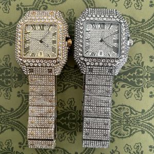 Relojes de pulsera cuadrados para mujer, estilo hip hop, con diamantes incrustados, automáticos, mecánicos, con diamantes VVS Moissanite, que pasan la prueba del diamante. - Product Image 2