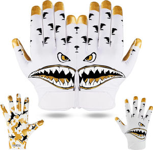 Gants de football américain pour receveur, adhérence collante, antidérapants, avec sangle de poignet réglable et fermeture auto-agrippante, gants de sport à doigts complets - Product Image 2