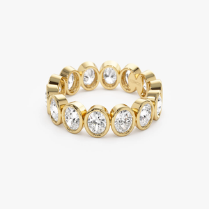 Oval Shaped Wedding <b>Ring</b>, 2.75 ctw 14k Bezel Setting Full Eternity Oval Shape Lab Grown Diamond <b>Ring</b>, <b>Stacking</b> Dainty Anniversar - Product Image 1