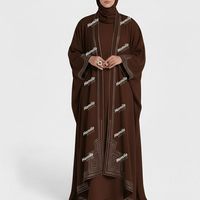 Nueva Llegada, Abaya de Estilo Árabe de Dubái para Mujer, Vestido Musulmán de Manga Larga, Antiarrugas, Transpirable, Elástico en Cuatro Direcciones, Ligero