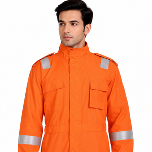Overol de Seguridad Reflectante Naranja de Alta Visibilidad, Ropa de Trabajo Industrial, Traje Protector, Mono de Seguridad Premium para Hombre - Product Image 4