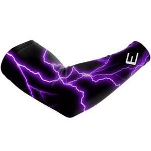 Nouvelle manchette de bras 2026 anti-UV à imprimé éclairs violets, compression rafraîchissante pour le cyclisme et les sports de plein air, design respirant unisexe pour adultes - Product Image 1