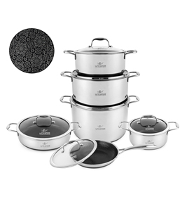 Juego de Utensilios de Cocina de Acero Inoxidable 18/10 de Alta Calidad, 12 Piezas, con Patrón de Encaje Antiadherente y Compatibilidad con Inducción - Product Image 1