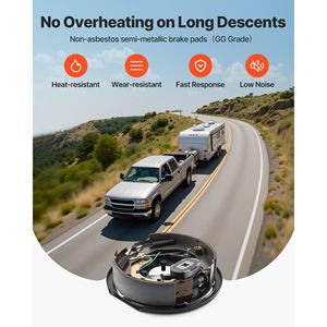 Kit Freni Elettrici per Rimorchio 10 x 2-1/4 Pollici, 1 Coppia, Auto-Regolanti, 3500 Libbre, per Riparazione Assale Rimorchio - Product Image 5