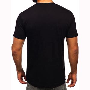 T-shirt à manches courtes col rond côtelé 100 % coton coupe classique pour homme, design personnalisé – Streetwear uni respirant et infroissable - Product Image 2