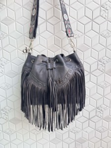 <b>Unique</b> Pattern 2026 Genuine Leather Fringe Bag Stylish Cross Body Bucket Tassel Hobo Shoulder Bags for Women's Multi Use - Product Image 4