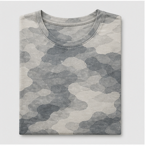 เสื้อยืดคอกลมแขนสั้นลายพรางสีเทาหมอกแบบกำหนดเองสำหรับผู้ชาย รุ่น MTS-CAMO-0027 - Product Image 5