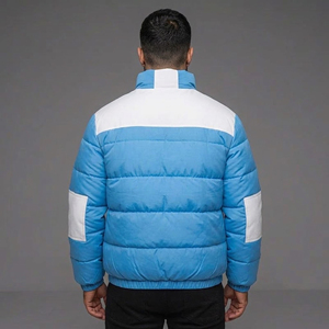 Veste matelassée bicolore style streetwear pour homme, imperméable, respirante, avec logo personnalisé, rembourrée en coton, manteau à bulles pour homme - Product Image 5