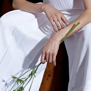 Bague chaîne de main en diamant de laboratoire, or massif 14K 18K, taille ronde et marquise, sertissage clos, prix d'usine, vente en gros - Product Image 4