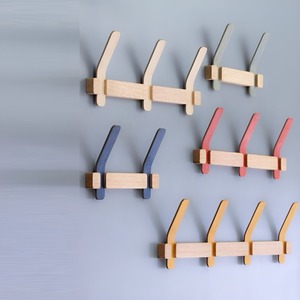 Perchero de pared con cuatro ganchos, colgador de abrigos montado en la pared, perchero artístico para bolsos y sombreros - Product Image 1