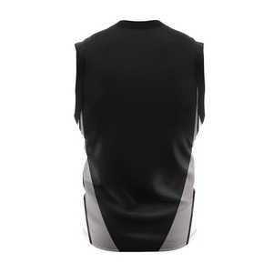Ensemble de maillots de basket-ball unisexe, noir et gris, sans manches, col en V, polyester respirant, vêtements de sport pour toutes les saisons - Product Image 3