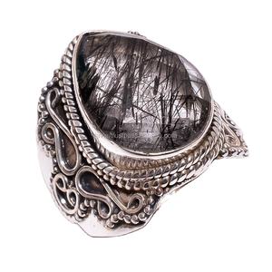 เครื่องประดับเงินสเตอร์ลิง925แร่แร่ธรรมชาติทำด้วยมือสำหรับผู้หญิงแหวนแฟชั่นสำหรับงานแต่งงาน - Product Image 1