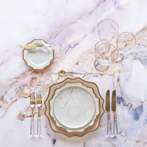 ชุดช้อนชาช้อนส้อมมีดเนยสีทองอะคริลิคด้ามสีขาวสแตนเลสเครื่องครัวช้อนแต่งงาน - Product Image 2