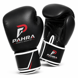 Gants de boxe Muay Thai professionnels en cuir de vachette OEM personnalisés de qualité supérieure 12 oz avec sangle de poignet réglable, légers et respirants, à fermeture auto-agrippante - Product Image 2