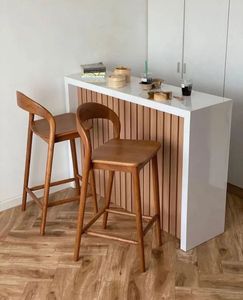 Sillas de Bar de Madera de Teca Sólida de Lujo, Silla de Bar Moderna de Madera para Muebles de Hotel y Restaurante, Proveedor de Indonesia - Product Image 1