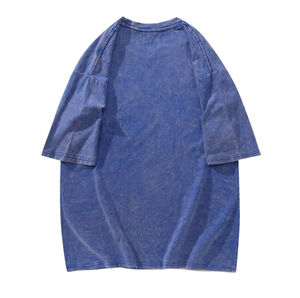 T-shirt oversize pour homme 250 g/m², style streetwear hip-hop vintage, délavé à l'acide, coupe ample, logo personnalisé, 100 % coton - Product Image 3