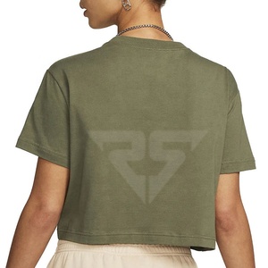 New Design Custom <b>Y2K</b> Crop Stripe Short Sleeves Fitted Knitted Organic Cotton Women Crop <b>Top</b> t-shirts - Product Image 3