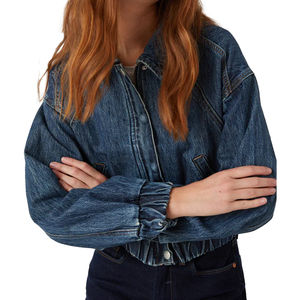เสื้อแจ็คเก็ตยีนส์ปักลายสำหรับผู้หญิง ผ้ายืดผสมคอตตอนและสแปนเด็กซ์ ทรงพอดีตัว สไตล์ลำลอง แฟชั่นเสื้อนอก รับผลิตตามแบบ OEM ODM พร้อมบริการสกรีนโลโก้ - Product Image 2