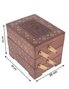 Caja de exhibición de joyería de madera hecha a mano, ecológica, universal, para accesorios de mujer, con compartimentos separados para collares y anillos de nariz. - Product Image 3