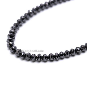 Perles Rondelles en Diamant Noir Naturel Facettées AAA 4mm, Fil de Pierres Précieuses de 16 Pouces, Fournisseur en Gros pour la Fabrication de Bijoux - Product Image 3