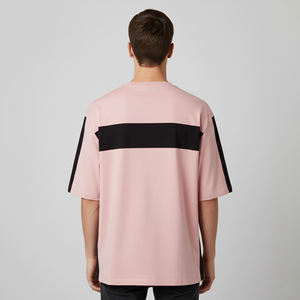 T-shirt pour homme en coton 100% 180GSM, écologique, séchage rapide, bicolore, coupe ample, col rond, respirant, anti-rides, style hip-hop - Product Image 5