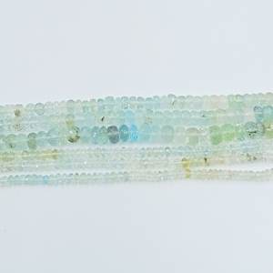 Perles rondes facettes en aquamarine, cristaux de pierres précieuses naturelles, perles en vrac pour la création de bijoux DIY - Product Image 3