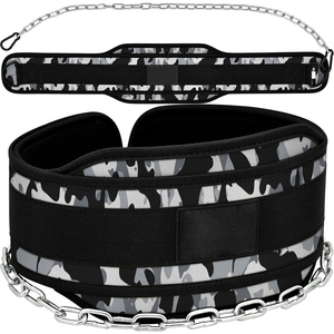 Professional Dip <b>Belt</b> for Weightlifting with Steel Chain Customizable Workout Accessory for Pull Ups Dips and Strength Training - Product Image 1