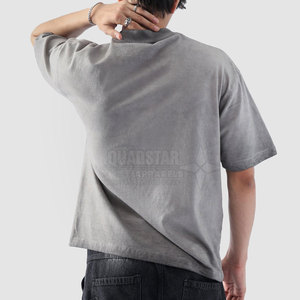 เสื้อยืดไซส์ใหญ่พิเศษผ้าฝ้าย100% สีพื้นผ้าขนแกะระบายอากาศได้ดีเสื้อยืดสตรีทไซส์ใหญ่พิเศษดีไซน์ใหม่ล่าสุด - Product Image 2