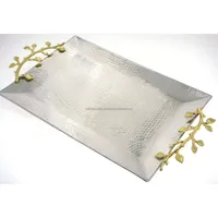 Plateau en métal fait main OEM, forme personnalisée, pour mariage, vente en gros, acheteurs de décoration intérieure, entreprises de vente au détail mondiales, exportation de plateau de table Zahid