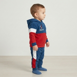 Color Block Fashion Two Toned Tracksuit Fleece Cotton Jogging Sportswear Kids <b>Boys</b> Hooded Trouser 2pcs Track Suit Sweat suits - Product Image 4