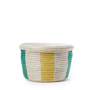 Cesta de Almacenamiento Tejida a Rayas, Decoración para el Hogar, Cesta de Almacenamiento Hecha a Mano, Venta al por Mayor, Ecológica, Hecha en Vietnam - Product Image 1
