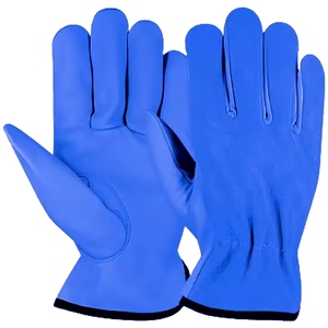 Comfortable Reflective Safety Goat Grain Leather Driving <b>Gloves</b> Polyester Anti-Slip Safety Cuff Abrasion Resistant Hand Arm - Product Image 3