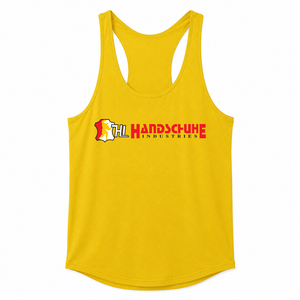 เสื้อกล้ามผู้ชายสีเหลืองแบบ Racerback พิมพ์ลายโลโก้ THL Handschuhe Industries ด้านหน้า สไตล์ลำลอง ผ้าถัก ระบายอากาศได้ดี บริการ OEM/ODM - Product Image 1