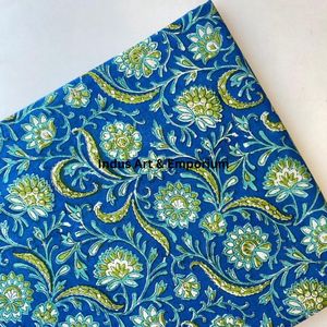 Tela de Algodón Cambray Estampada a Bloques 60x60, Tela de Algodón con Estampado Tradicional Jaipuri - Product Image 4