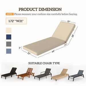 Cuscini per sedie da giardino beige in 2 pezzi con schienale, cuscini di ricambio per sedie lounge da esterno - Product Image 3